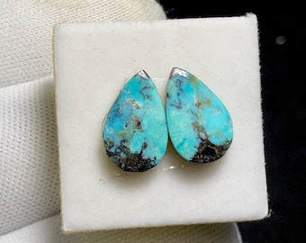 Stunning Piece Of  Hubei Turquoise Matched Pair Cabochon, 12 x 8 x3 MM, 4.9 ct , Gemstone Highlight Natural Beauty Of Stone Loose Gemstone