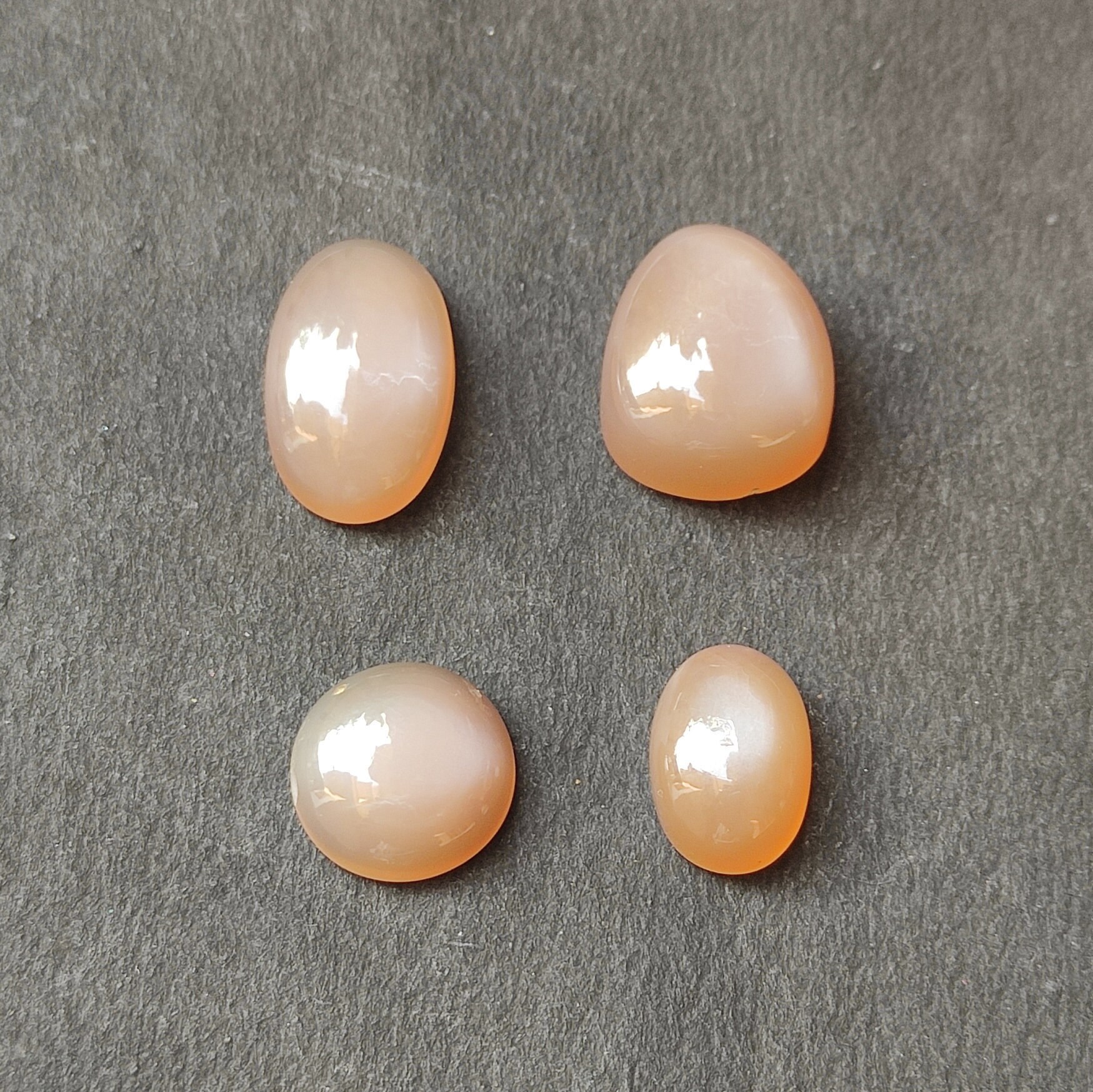 Amazing Peach Moonstone Cabochon lot 4 pcs Moonstone Gemstone Etsy