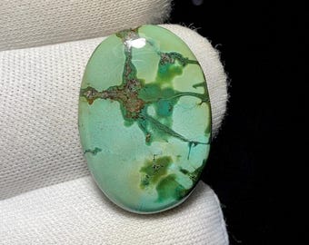 Alluring Piece Of  Hubei Turquoise Cabochon,  25 x 17 x 5MM, 21.5ct , Gemstone Highlight Natural Beauty Of Stone, Loose Gemston