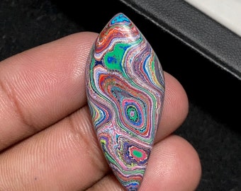 Top Grade Fordite Oval Cabochon, Beautiful Designer Stone, 31 x 20 x 6mm, 15.10 ct, Multi Colour Fordite Gemstone Loose Stone