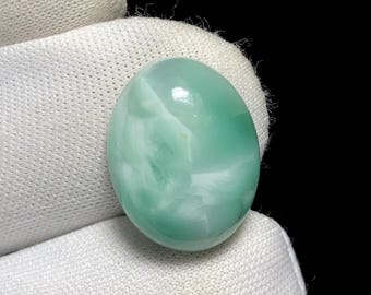 Angel Green Chatoyant Hemimorphite Cabochon, Natural Green Gemstone , 16.2ct, 20 x 15 x 7MM, Loose stone For Jewelry.