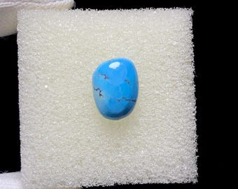 Premium Quality Golden Hill Turquoise Cabochon, Elegance Brown & Sky Blue Color From Kazakhstan, 1.6ct, 9 x 7 x 3MM, Loose Gemstone.