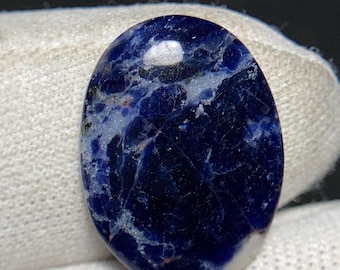 Premium Quality Natural Sodalite Cabochon, Top Grade Blue Sodalite Gemstone, 17 x 12 x 3 mm, 5.4 carat, Loose Stone For Making Jewelry.
