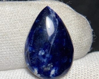 Premium Quality Natural Sodalite Cabochon, Top Grade Blue Sodalite Gemstone, 17 x 11 x 4 mm, 5.3 carat, Loose Stone For Making Jewelry.