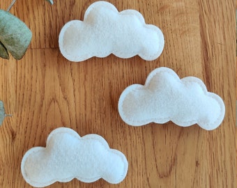 Felt Clouds / Baby Mobile Clouds - White - Decoration for the children's room
