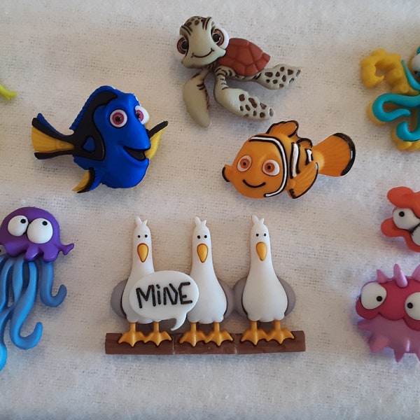 Disney Finding Nemo Diamond Painting Cover Minder | Needle Minder | Magnet | Pin | Dory | Squirt Turtle | Seagulls | Pufferfish | Seahorse