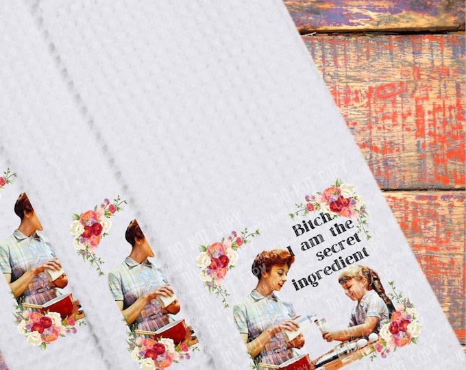 Kitchen Towel Retro Funny Housewife ”Secret Ingredient”