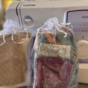 Fabric Scrap Bags- varying sizes & patterns, patchwork