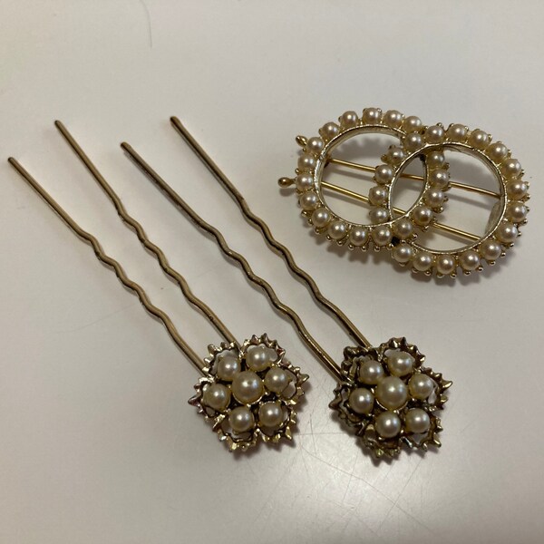 Vintage Pearl Hair Pins