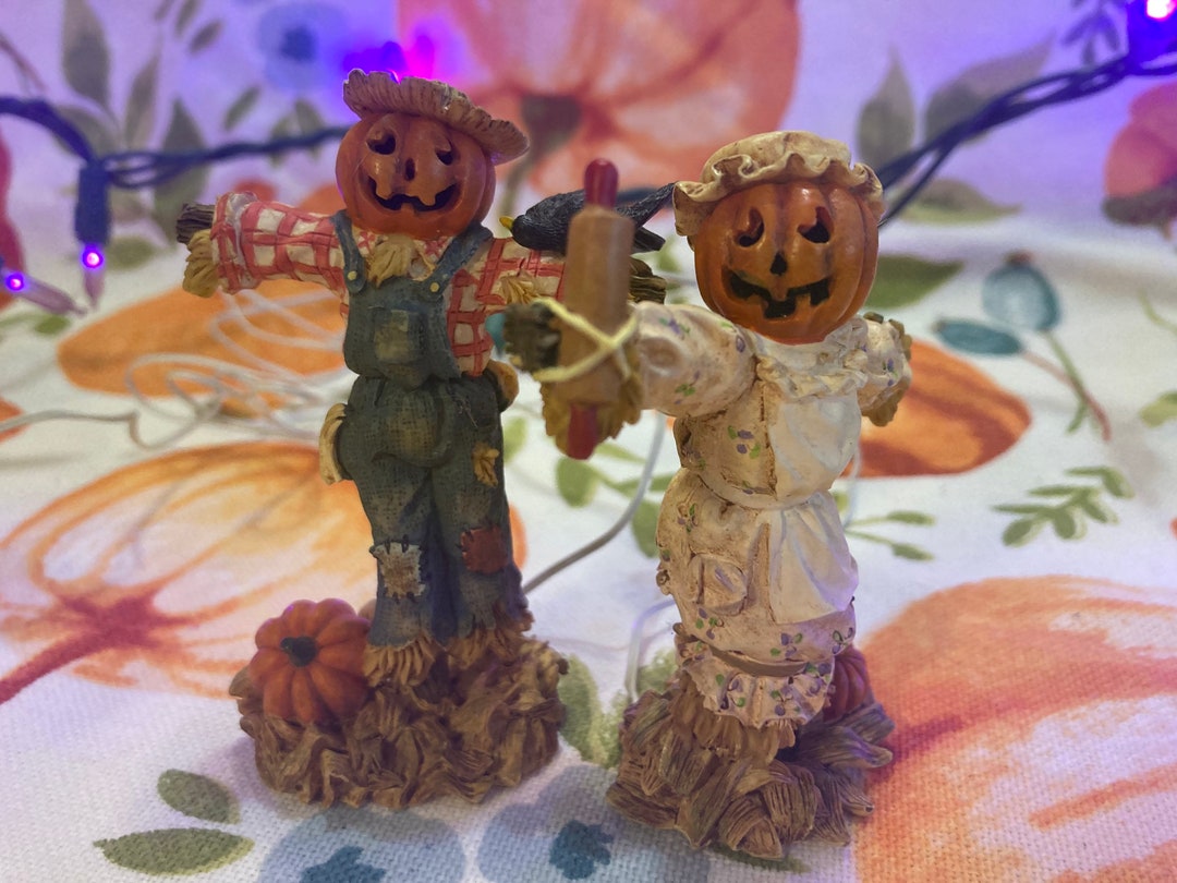 Department 56 Halloween Village Accessories Lighted Scarecrows 2002 - Etsy