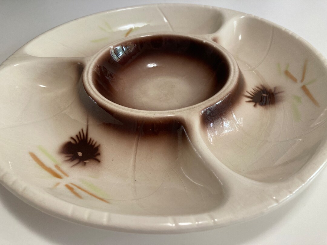 Vintage California Pottery Relish Tray Serving Platter Etsy