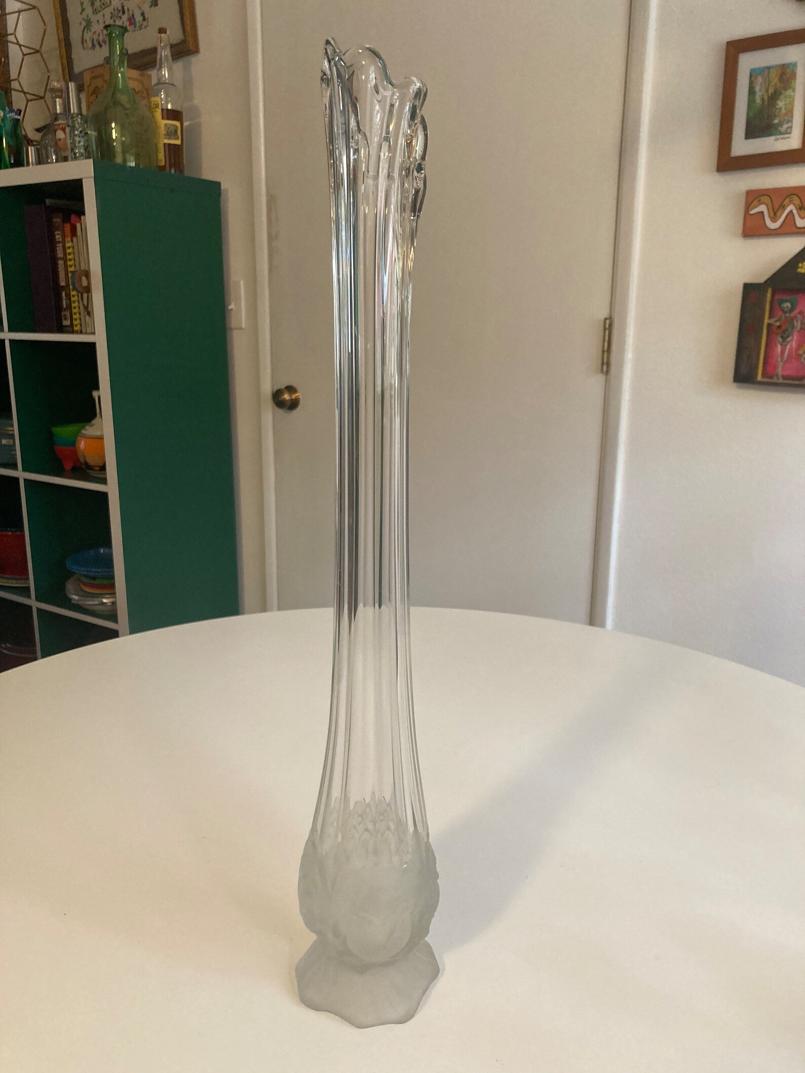 Imperlux Clear Crystal Swung Vase Etsy