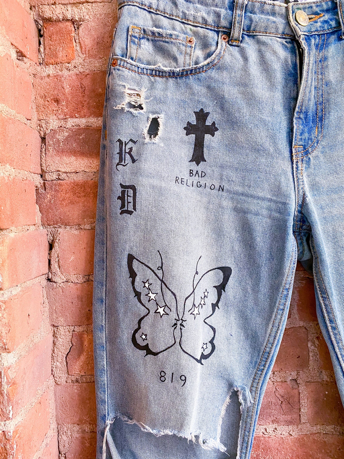 Hand Painted Custom Jeans Etsy