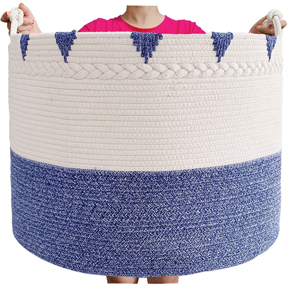 XXXXLarge Cotton Rope Blanket Basket 22in x 22in x 16in Woven Etsy