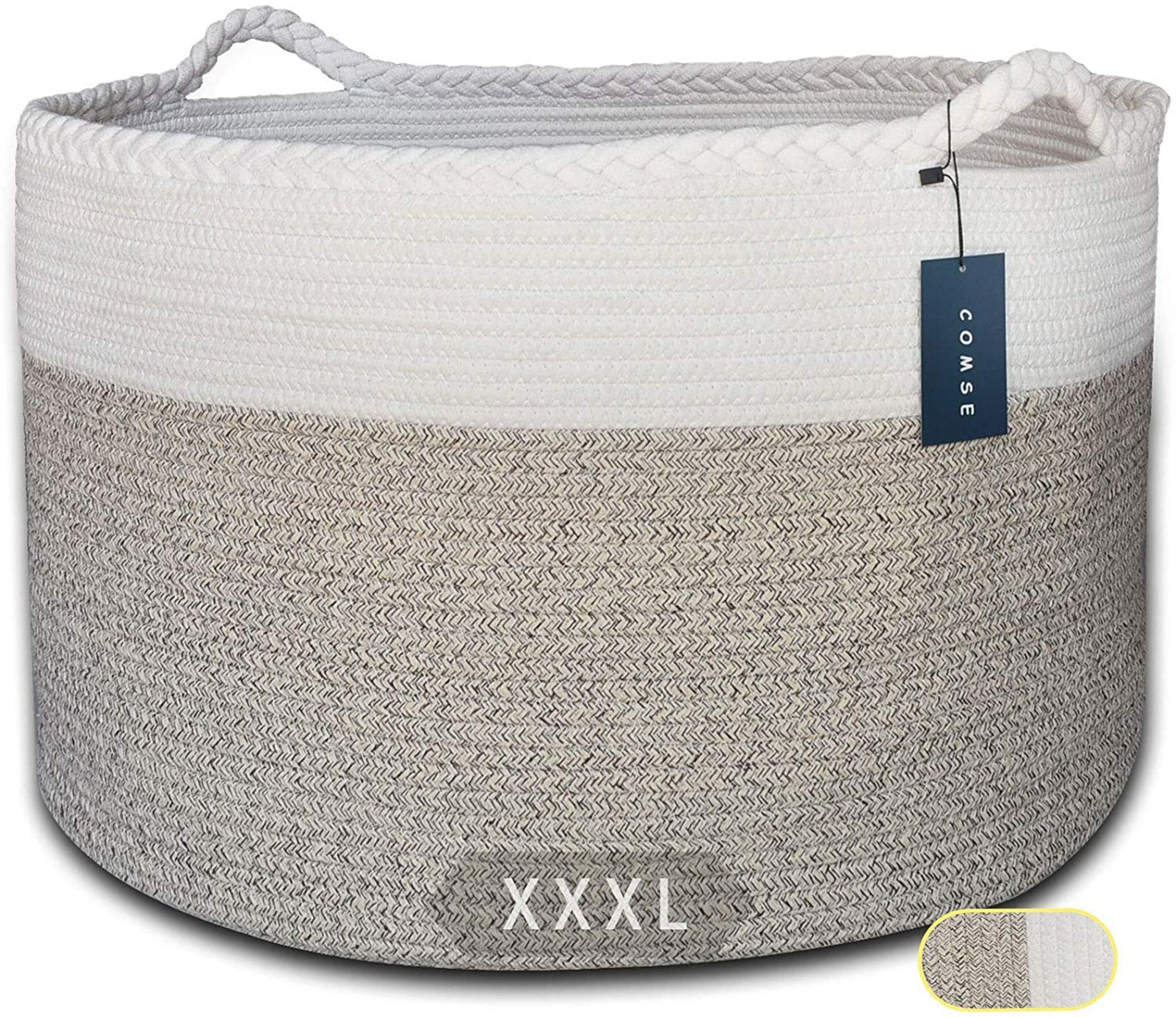 Extra large blanket basket storage basket rope laundry etsy