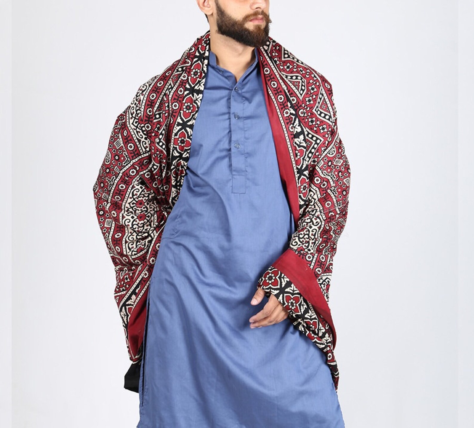 handmade ajrakh shawl