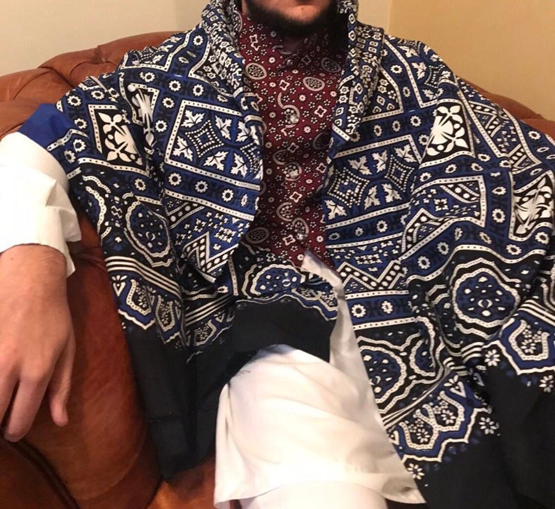 SINDHI Ajrak Traditional Pakistani cotton Shawl scarve wrap men and women SINDHI Ajrak Traditional Pakistani cotton Shawl scarve wrap men and women
