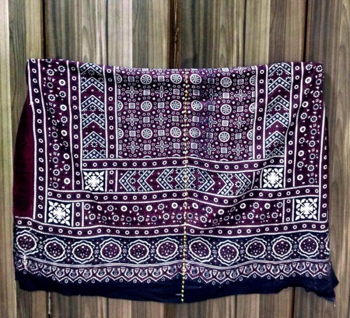 handmade ajrakh shawl