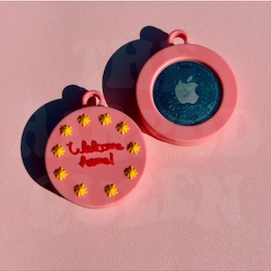 Welcome Home cake Airtag case holder,  Pink Cake AirTag holder, Button Doll AirTag keychain holder, Dog Cat Air tag, Pet Tracker AirTag case