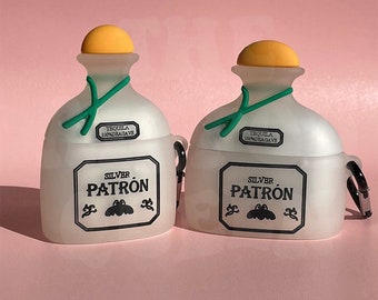 Patron silver tequila bottle AirPod case, AirPod Pro, AirPod Gen 1&2. Patrón Silver
