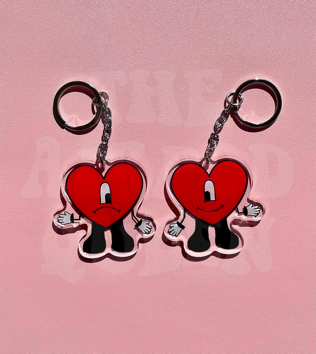 Bad Bunny Un Verano Sin Ti Double Sided Acrylic Keychain USVT Sad Heart ...