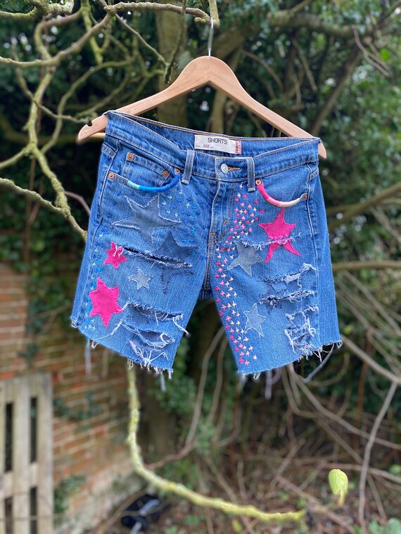 Reworked Levi 515 denim cut off shorts