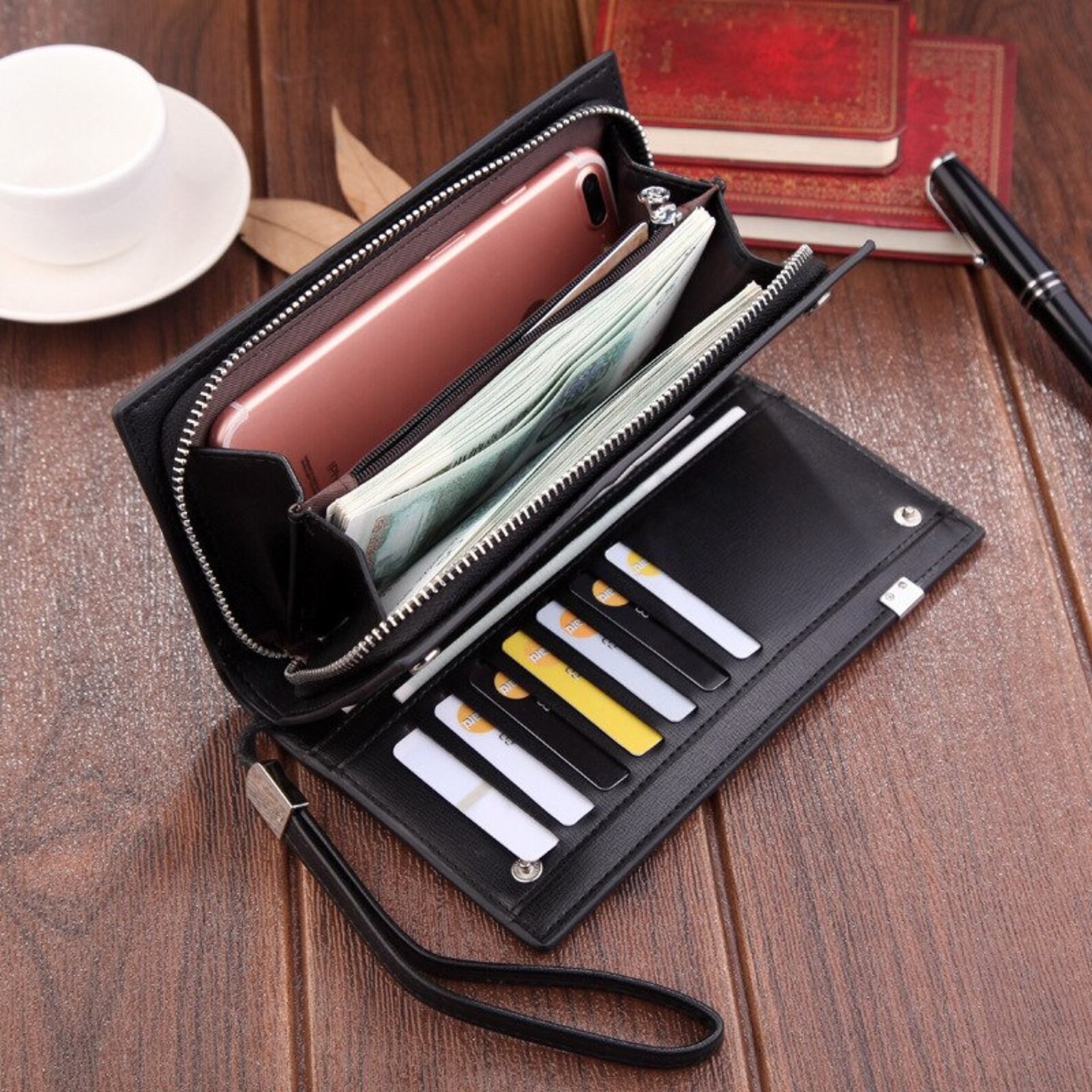 Original Highend Brand Wallet Men Business Striped Clutch Etsy