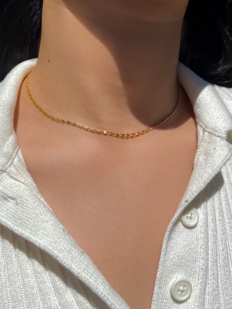 Dainty Gold Chain Necklace 24k Gold 