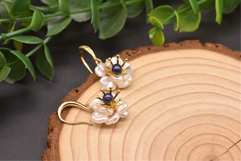 Pearl jewelry 925 silver earrings Natural pearl earrings Baroque Button Pearl Earrings earring jewelry handmade earrings