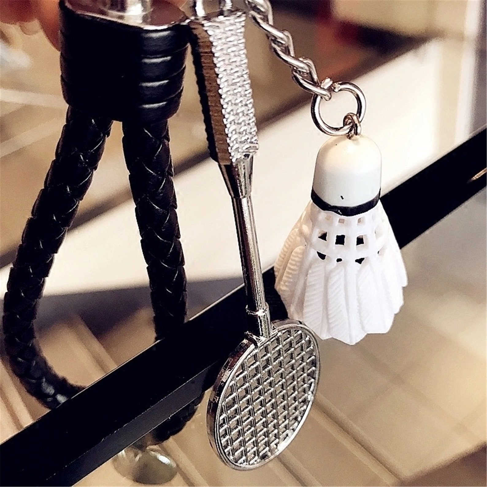 Keychains badminton keychains metal keychains keychain Etsy