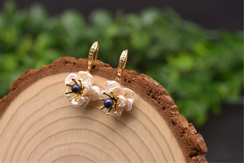 Pearl jewelry 925 silver earrings Natural pearl earrings Baroque Button Pearl Earrings earring jewelry handmade earrings