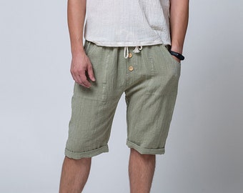 Desat - Handmade Basic Short, Organic Linen Short, Boho Short for Men