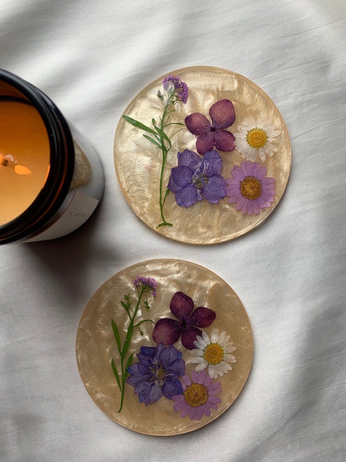 Stunning handmade floral resin coasters real dried flowers Etsy