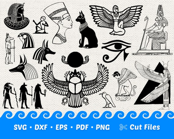 Egyptian Symbols SVG Ancient Egypt clipart Cleopatra Svg | Etsy
