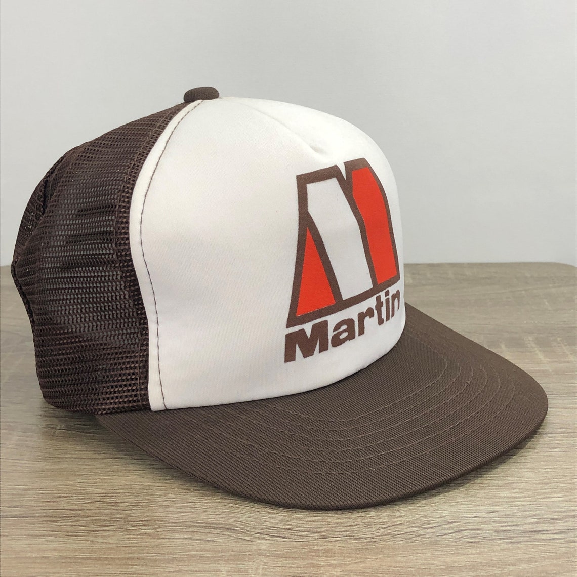 Original Vintage Trucker Hat MARTIN Construction Mesh White Etsy