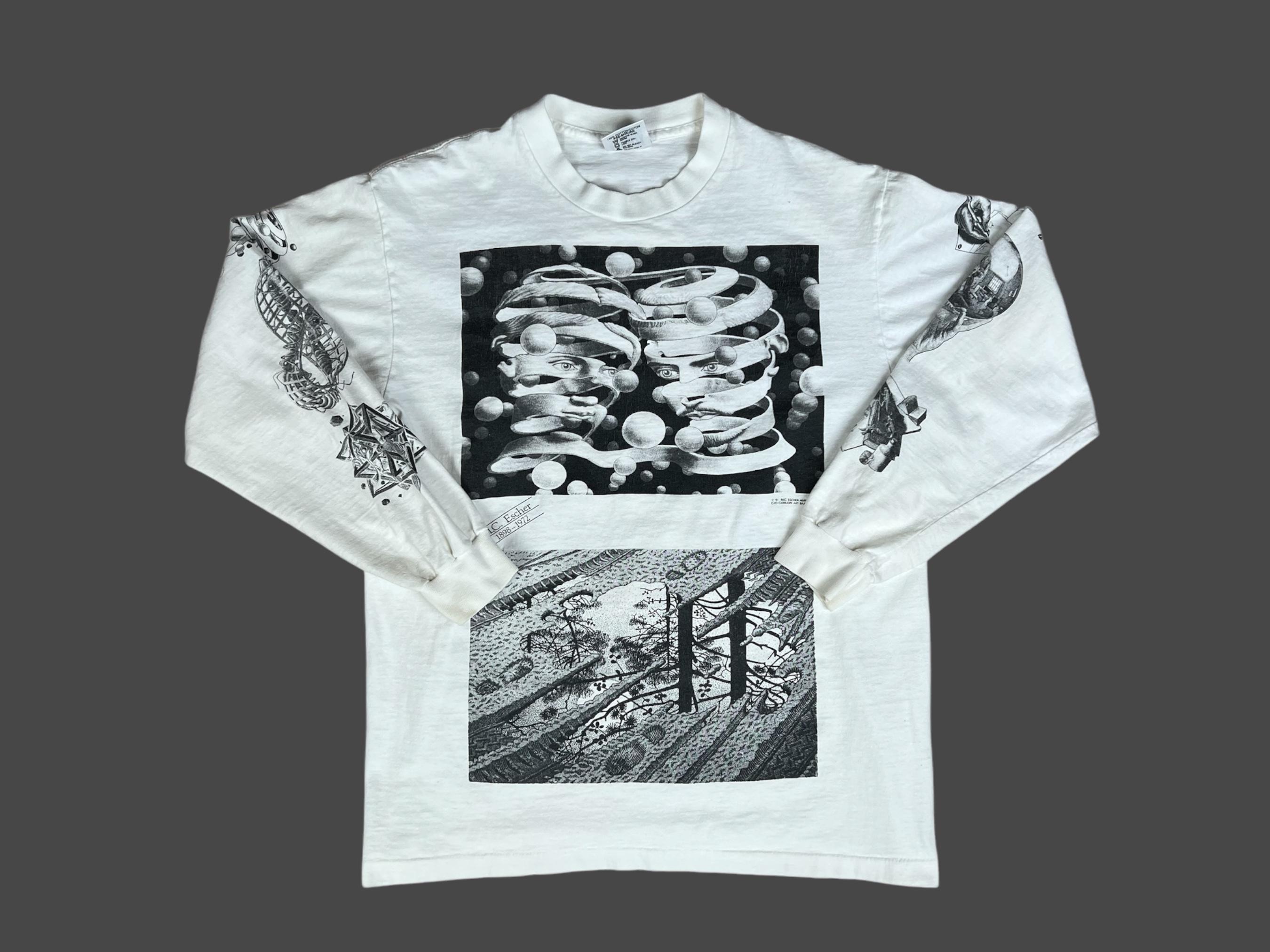 MC Escher Shirt Vintage 90s MC Escher 1898-1972 All Over Print 
