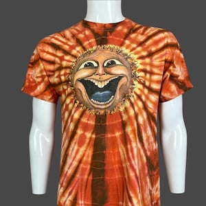 90s MIKE DUBOIS Tシャツ PSYCHEDELIC RAVE Vintage 1990s Mike Dubois Smiling Sunshine Tie Dye T Shirt