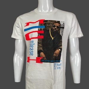 Vintage 1990 MC Hammer Please Hammer Don&#39;t Hurt Em Hip Hop Rap Single Stitch White T Shirt Pre-Owned 20&quot; x 27.5&quot; Size M