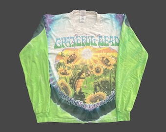 Vintage 1995 Grateful Dead Summer Tour Richard Biffle Band Tie Dye Long Sleeve T Shirt Pre-Owned 21" x 26.5" Size M