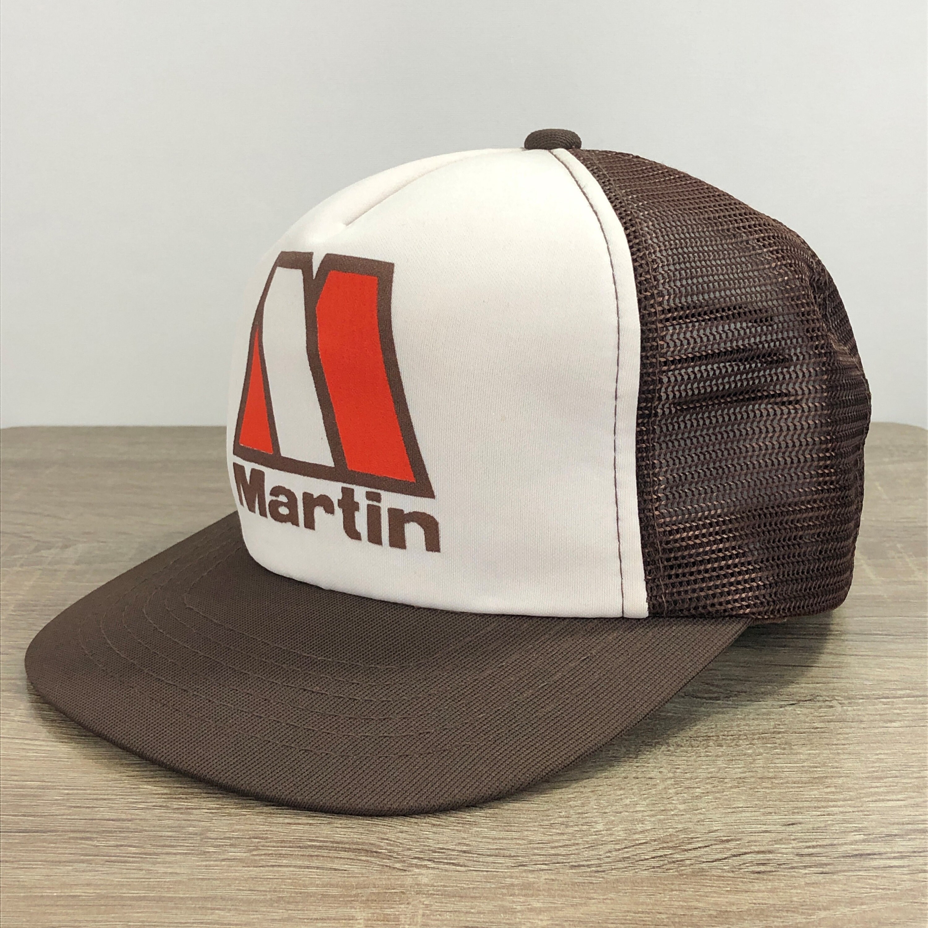 Original Vintage Trucker Hat MARTIN Construction Mesh White Etsy