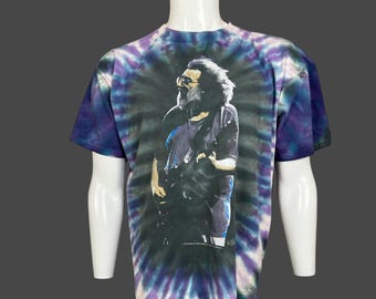 Vintage 1993 Jerry Garcia All Over Print Graphic T-shirt