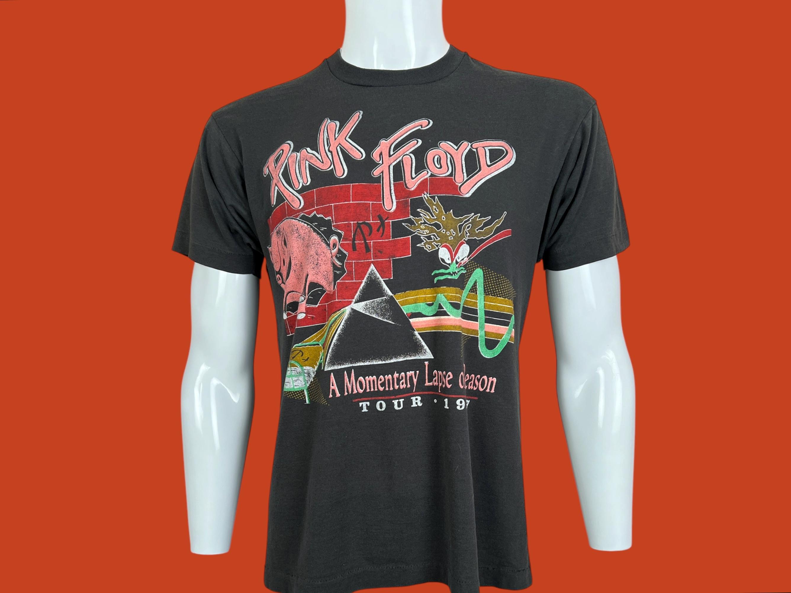 ミュージシャン 1987 Pink Floyd Promotional Baseball T Rare - Vintage 1987 Pink Floyd Momentary Lapse of Reason
