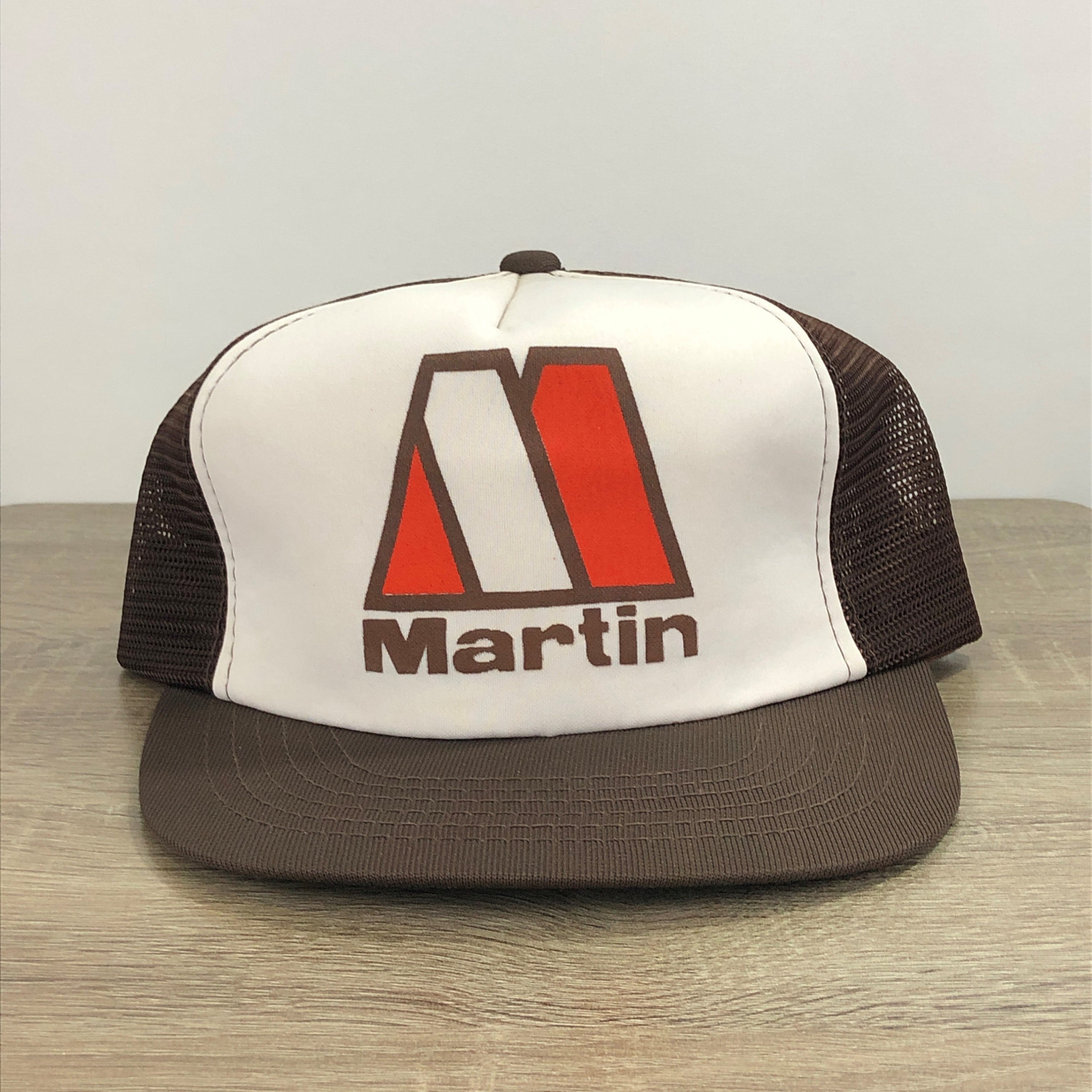 Original Vintage Trucker Hat MARTIN Construction Mesh White Etsy