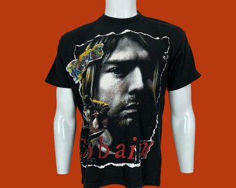 Vtg 2003 Kurt Cobain T-shirt Black S Y2K Nirvana Grunge Rock Vtg 2003 Kurt Cobain T-shirt Black S Y2K Nirvana Grunge Rock