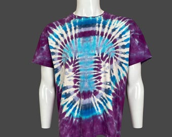 Vintage Homemade Mushroom Allman Brothers Grateful Dead Themed Tie Dye Cotton T Shirt Pre-Owned 23.5" x 27.5" Size XL