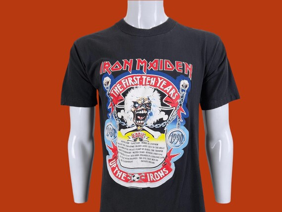 Iron Maiden Shirt Vintage 90s Iron Maiden Decennium Metal T-shirt 