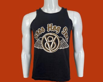 Vintage 1991 Boss Hoss Sturgis Biker Motorcycle Single Stitch Black Women's Tank Top T Shirt Pre-Owned 18" x 25" Size S