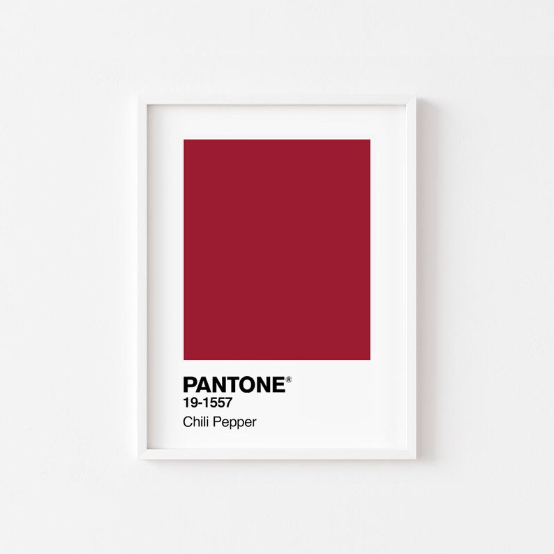 Pantone Red Chili Pepper 191557 Printable Wall Art Etsy