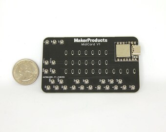 MidiCard Tiny Ultra Portable PCB USB C MIDI Keyboard for computers, phones and tablets