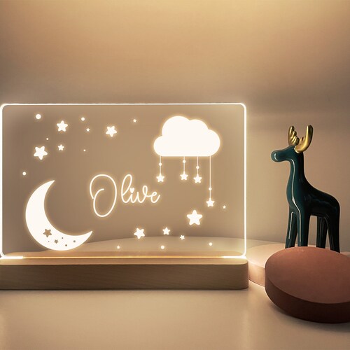 Nursery Decor Personalized Night Light Kids Gift Baby Shower Etsy